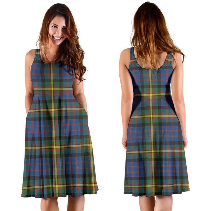 Scottish MacSporran Ancient Clan Tartan Women Midi Dress