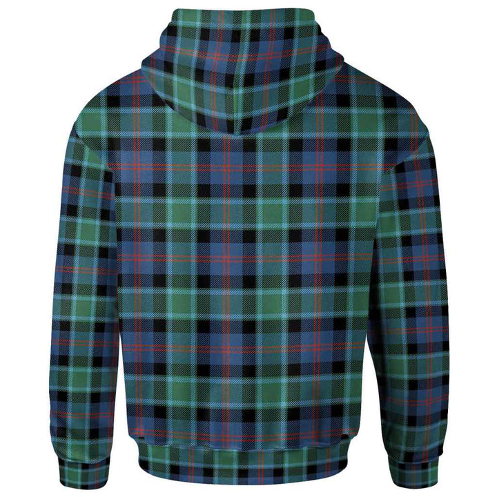 Scottish MacTaggart Ancient Clan Tartan Hoodie Back Side Tartan Plaid