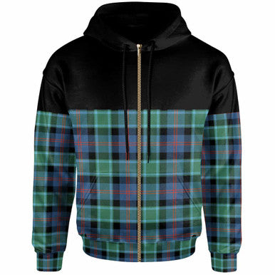 Scottish MacTaggart Ancient Clan Tartan Hoodie - Horizontal Style Zip Tartan Plaid