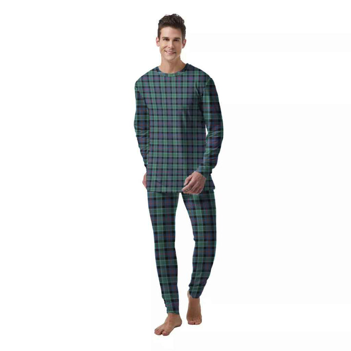 Scottish MacTaggart Ancient Clan Tartan Pajama Set  Men Front Side Tartan Plaid
