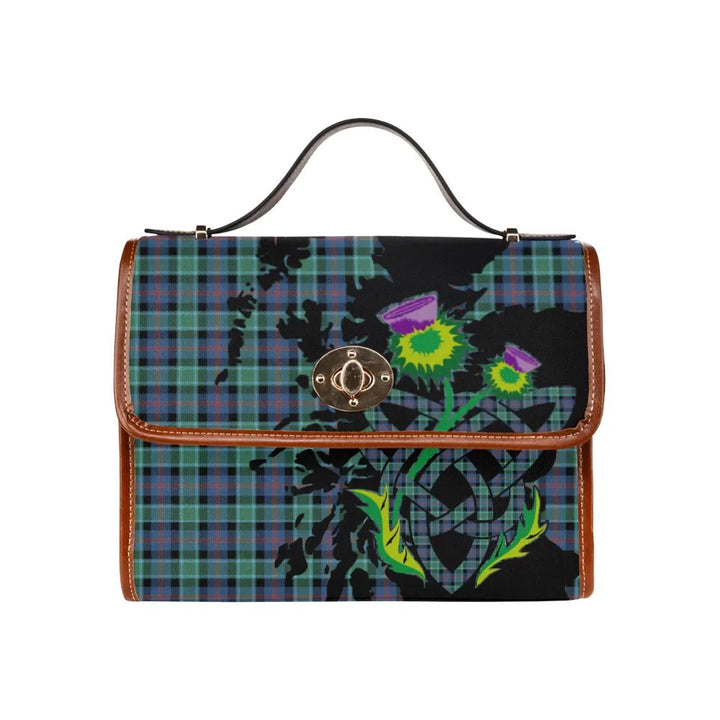 Scottish MacTaggart Ancient Clan Tartan Waterproof Canvas Bag With Thistle Tartan Plaid 1