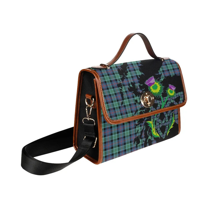 Scottish MacTaggart Ancient Clan Tartan Waterproof Canvas Bag With Thistle Tartan Plaid 3