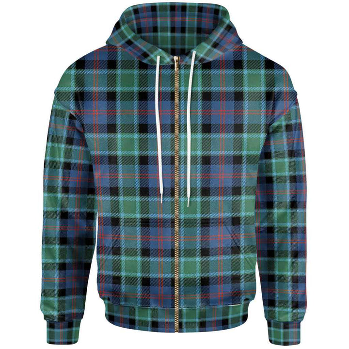 Scottish MacTaggart Ancient Clan Tartan Hoodie Zip Tartan Plaid