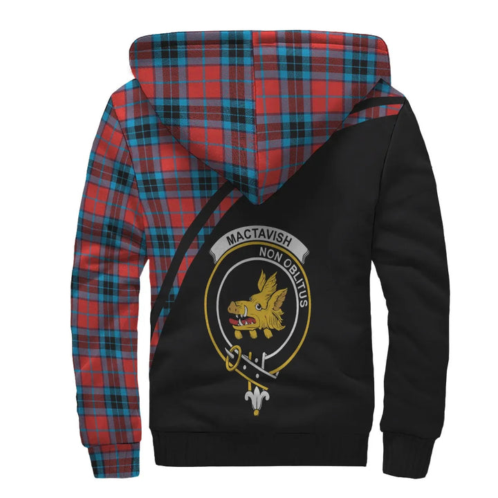 Scottish MacTavish Clan Crest Tartan Curve Sherpa Hoodie