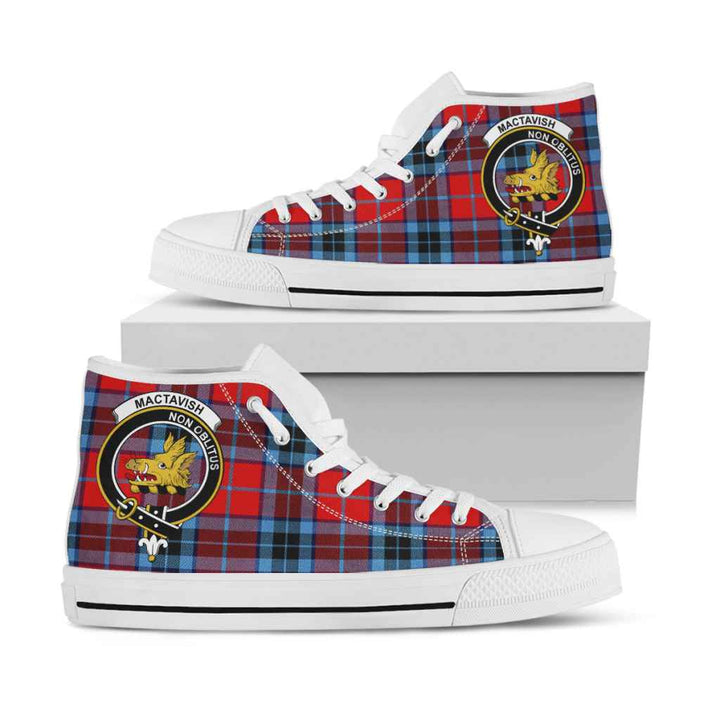 Scottish MacTavish Clan Crest Tartan High Top Shoes White Sole Tartan Plaid