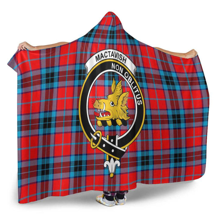 Scottish MacTavish Clan Crest Tartan Hooded Blanket Tartan Plaid 2