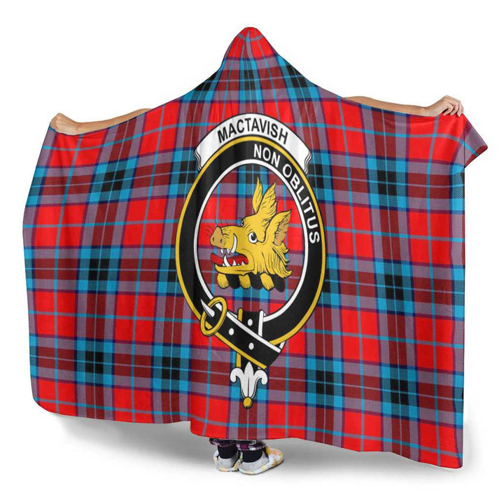 Scottish MacTavish Clan Crest Tartan Hooded Blanket Tartan Plaid 3