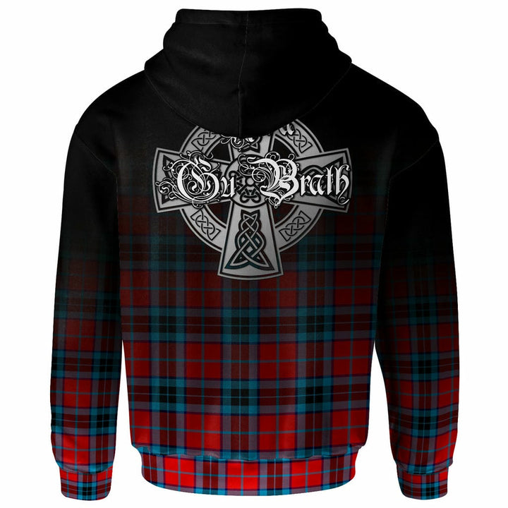 Scottish MacTavish Clan Crest Tartan Hoodie - Alba Gu Brath Family Crest Celtic Inspired Back Side Tartan Plaid