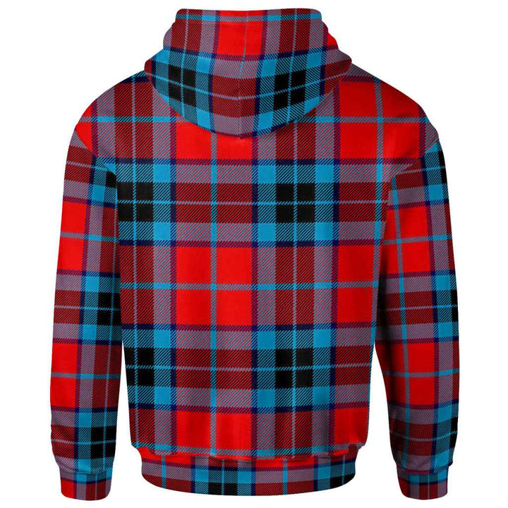 Scottish MacTavish Clan Crest Tartan Hoodie Back Side Tartan Plaid