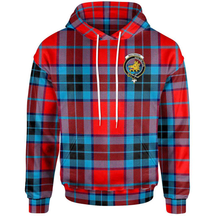 Scottish MacTavish Clan Crest Tartan Hoodie Front Side Tartan Plaid