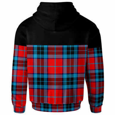 Scottish MacTavish Clan Crest Tartan Hoodie - Horizontal Style Back Side Tartan Plaid