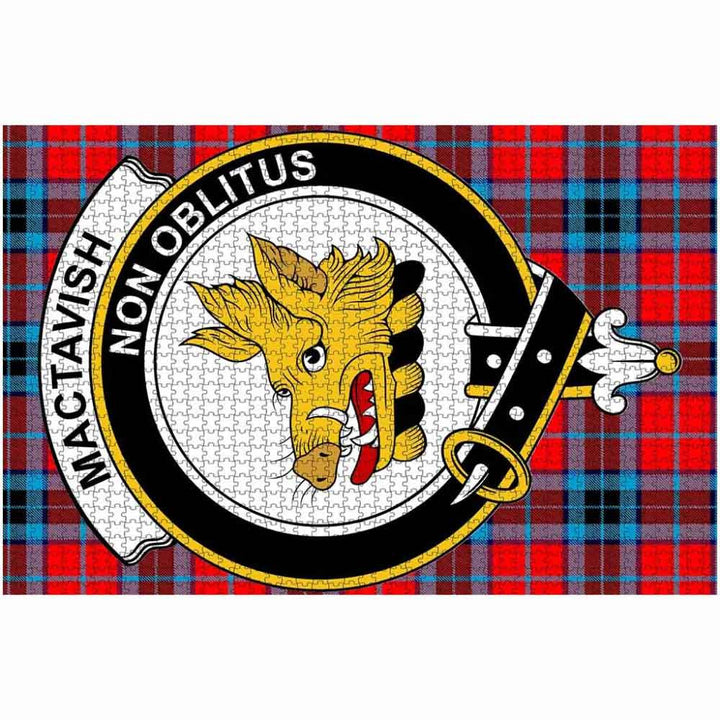 Scottish MacTavish Clan Crest Tartan Jigsaw Puzzle 2