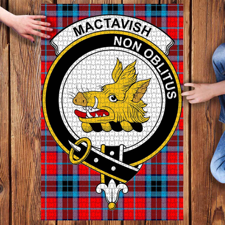 Scottish MacTavish Clan Crest Tartan Jigsaw Puzzle 3