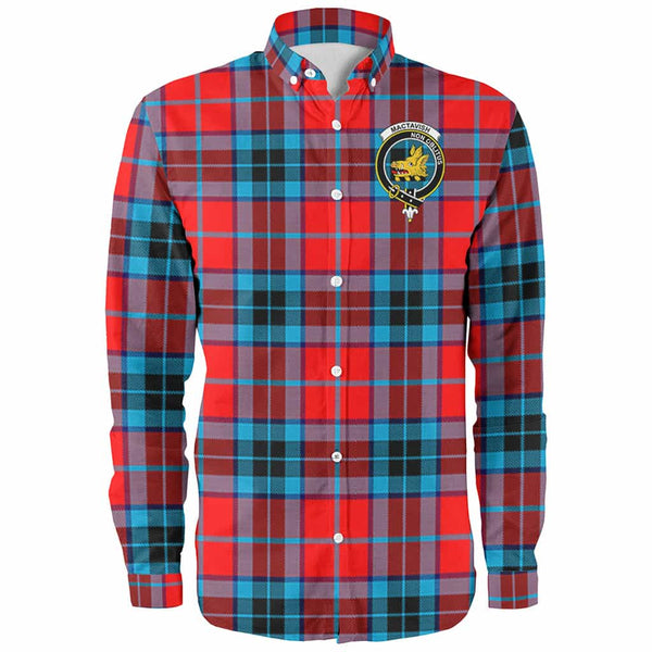 Scottish MacTavish Clan Crest Tartan Long Sleeve Shirt Front Side Tartan Plaid