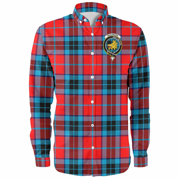 Scottish MacTavish Clan Crest Tartan Long Sleeve Shirt Front Side Tartan Plaid