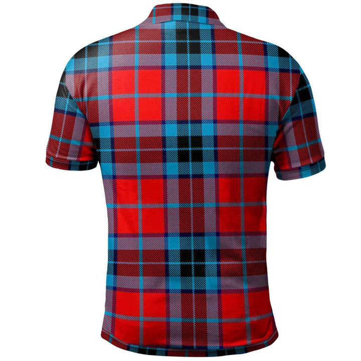 Scottish MacTavish Clan Crest Tartan Polo Shirt Back Side Tartan Plaid