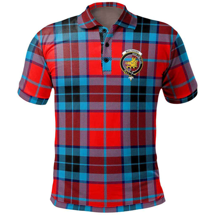 Scottish MacTavish Clan Crest Tartan Polo Shirt Front Side Tartan Plaid