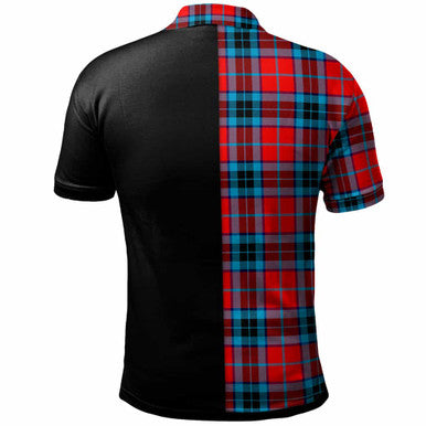 Scottish MacTavish Clan Crest Tartan Polo Shirt - Half in Me Back Side Tartan Plaid
