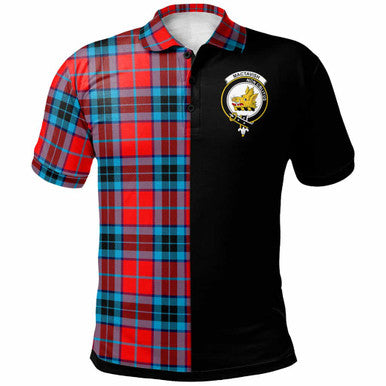 Scottish MacTavish Clan Crest Tartan Polo Shirt - Half in Me Front Side Tartan Plaid