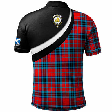 Scottish MacTavish Clan Crest Tartan Polo Shirt - Scotland Forever Style Back Side Tartan Plaid