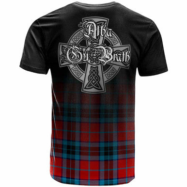 Scottish MacTavish Clan Crest Tartan T-Shirt - Alba Gu Brath Family Crest Celtic Inspired Back Side Tartan Plaid