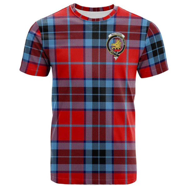 Scottish MacTavish Clan Crest Tartan T-Shirt Front Side Tartan Plaid