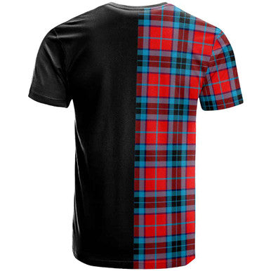 Scottish MacTavish Clan Crest Tartan T-Shirt Half in Me Back Side Tartan Plaid