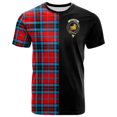 Scottish MacTavish Clan Crest Tartan T-Shirt Half in Me Front Side Tartan Plaid