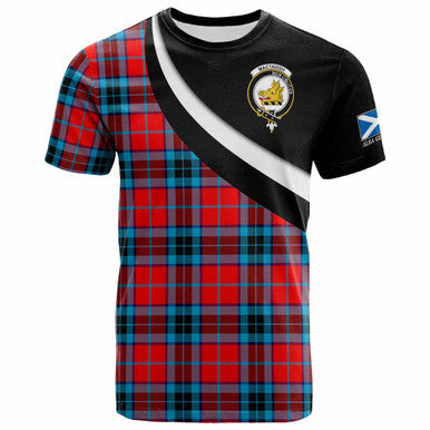 Scottish MacTavish Clan Crest Tartan T-Shirt - Scotland Forever Style Front Side Tartan Plaid