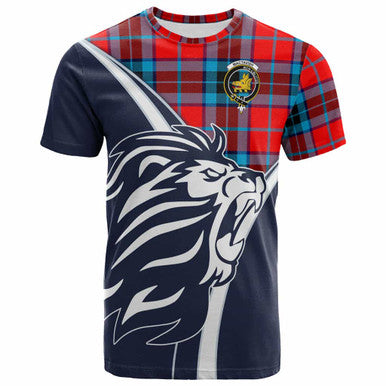 Scottish MacTavish Clan Crest Tartan T-Shirt - Bend Style Front Side Tartan Plaid