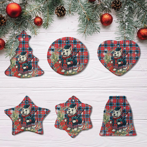 Scottish MacTavish Modern Clan Tartan Ceramic Ornament Cute Scottish Terrier Dog All Style Tartan Plaid