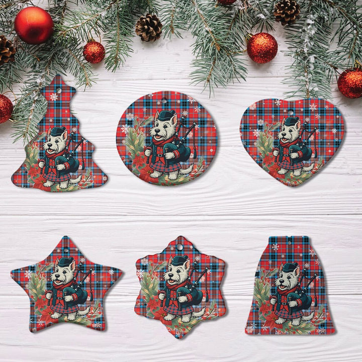 Scottish MacTavish Modern Clan Tartan Ceramic Ornament Cute Scottish Terrier Dog All Style Tartan Plaid