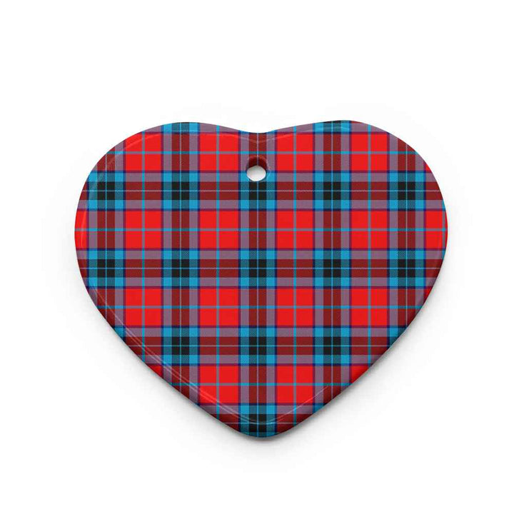 Scottish MacTavish Modern Clan Tartan Ceramic Ornament Heart Shape Tartan Plaid