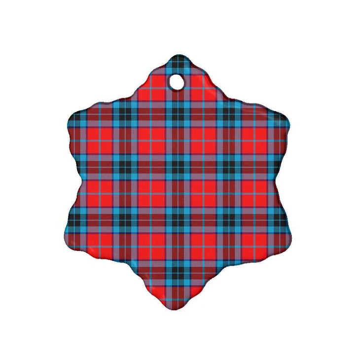 Scottish MacTavish Modern Clan Tartan Ceramic Ornament Snow Flake Shape Tartan Plaid