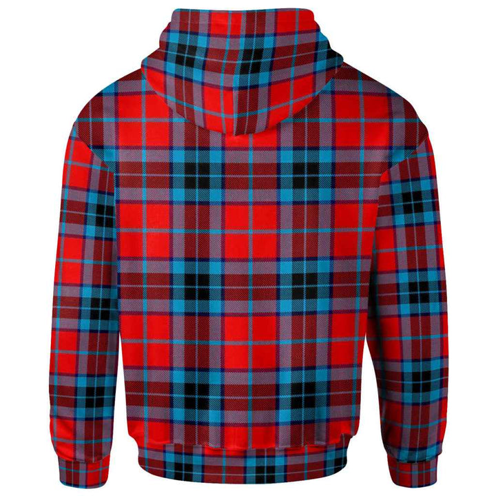 Scottish MacTavish Modern Clan Tartan Hoodie Back Side Tartan Plaid