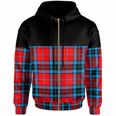 Scottish MacTavish Modern Clan Tartan Hoodie - Horizontal Style Zip Tartan Plaid