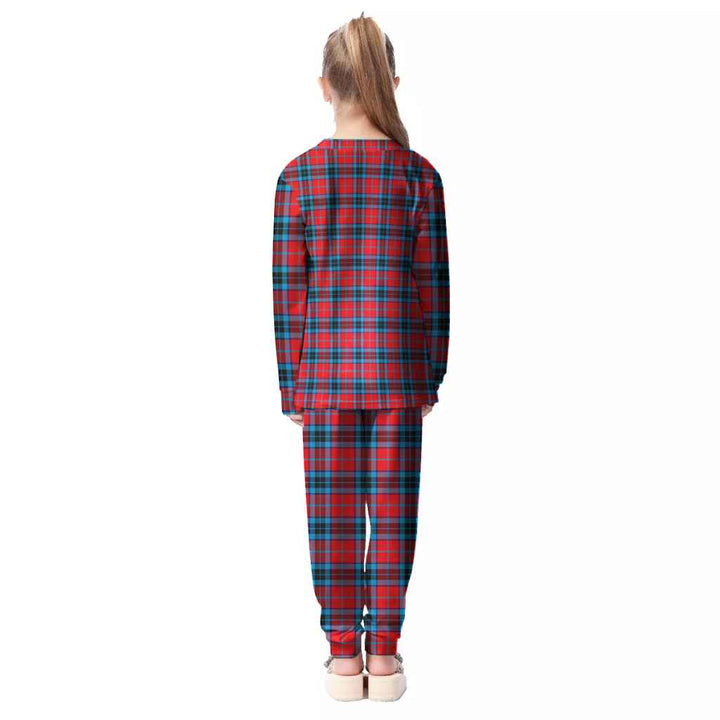 Scottish MacTavish Modern Clan Tartan Pajama Set Kid Back Side Tartan Plaid