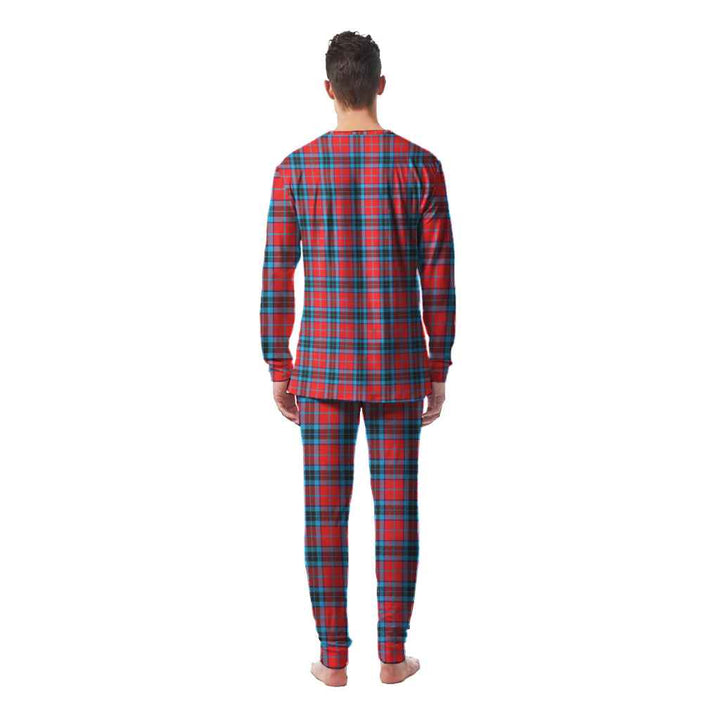 Scottish MacTavish Modern Clan Tartan Pajama Set Men Back Side Tartan Plaid