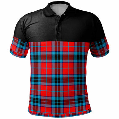 Scottish MacTavish Modern Clan Tartan Polo Shirt - Horizontal Style Front Side Tartan Plaid