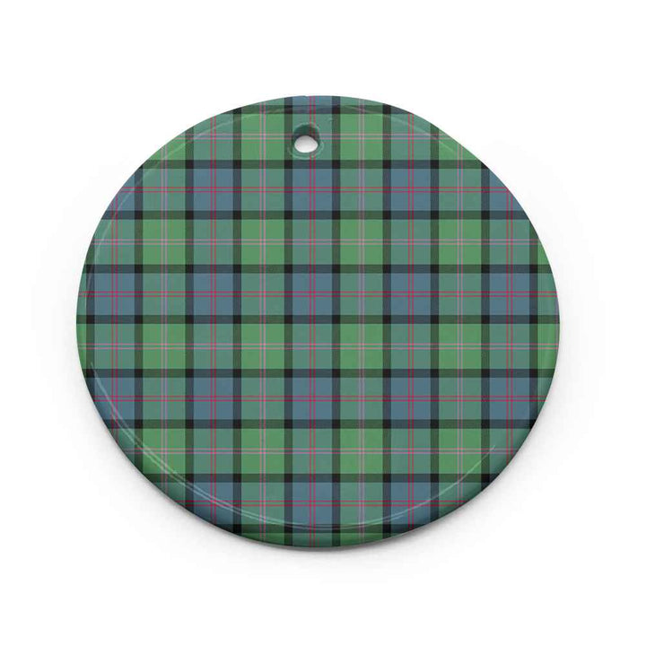 Scottish MacThomas Ancient Clan Tartan Ceramic Ornament Circle Shape Tartan Plaid