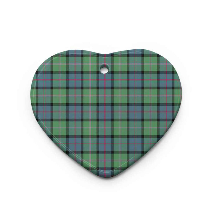 Scottish MacThomas Ancient Clan Tartan Ceramic Ornament Heart Shape Tartan Plaid