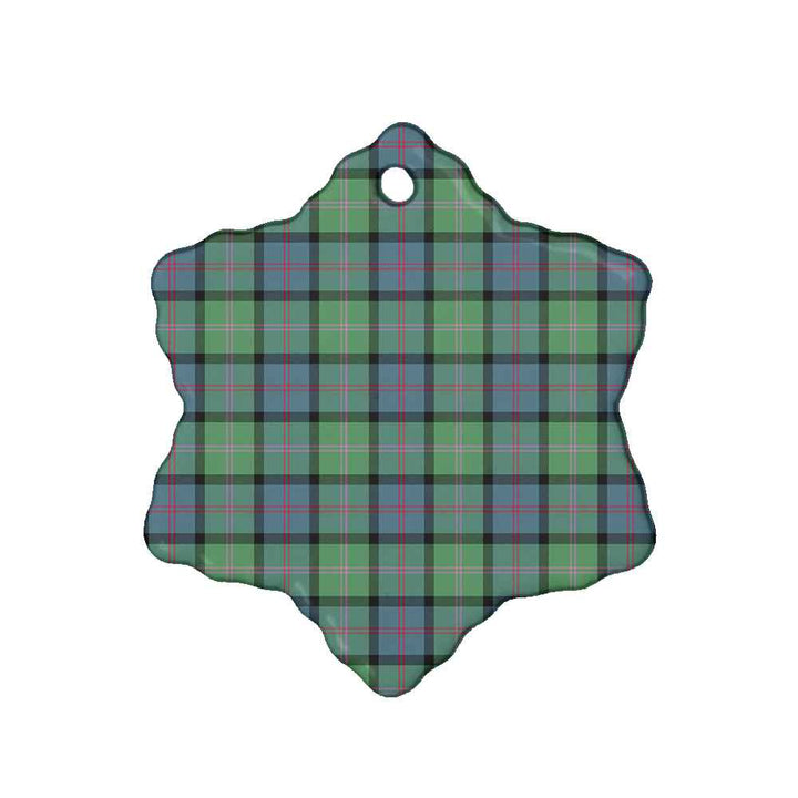 Scottish MacThomas Ancient Clan Tartan Ceramic Ornament Snow Flake Shape Tartan Plaid