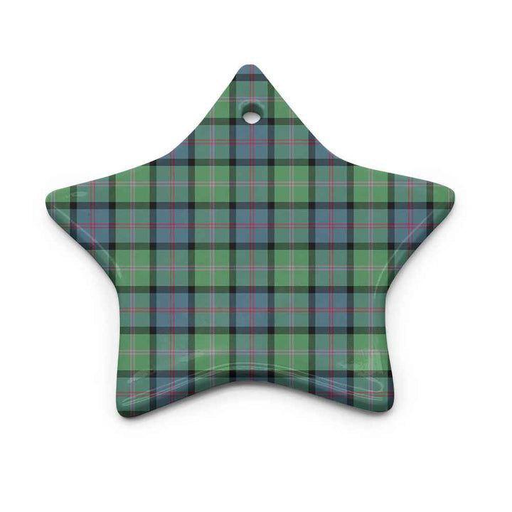Scottish MacThomas Ancient Clan Tartan Ceramic Ornament Star Shape Tartan Plaid