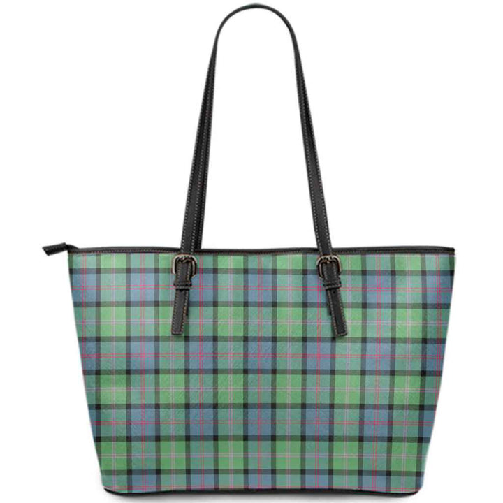 Scottish MacThomas Ancient Clan Tartan Leather Tote Tartan Plaid