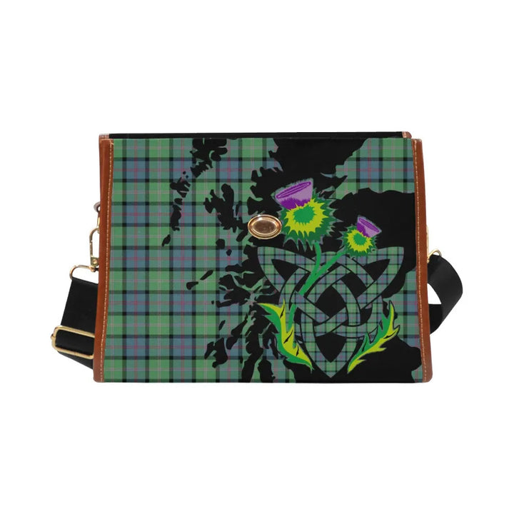 Scottish MacThomas Ancient Clan Tartan Waterproof Canvas Bag With Thistle Tartan Plaid 2