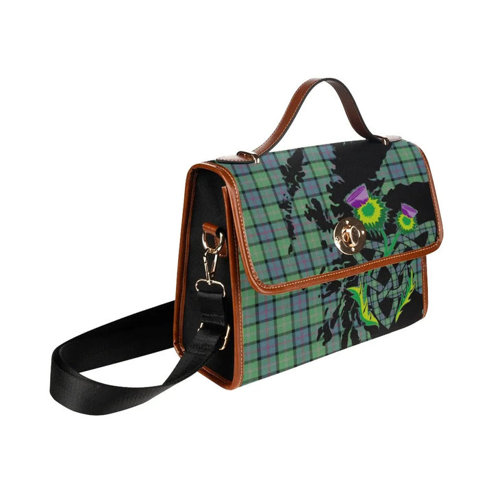 Scottish MacThomas Ancient Clan Tartan Waterproof Canvas Bag With Thistle Tartan Plaid 3