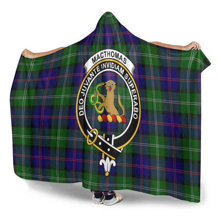 Scottish MacThomas Clan Crest Tartan Hooded Blanket Tartan Plaid 3