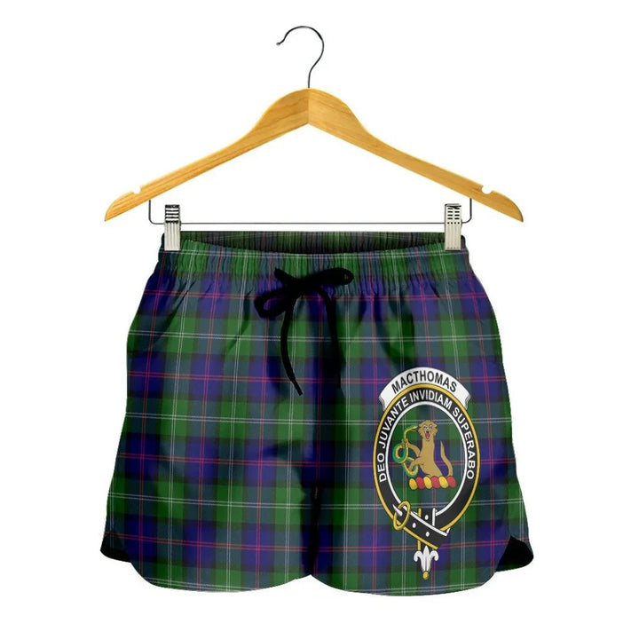 Scottish MacThomas Modern Clan Crest Tartan Women Shorts