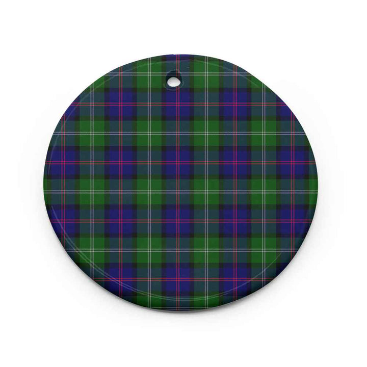 Scottish MacThomas Modern Clan Tartan Ceramic Ornament Circle Shape Tartan Plaid