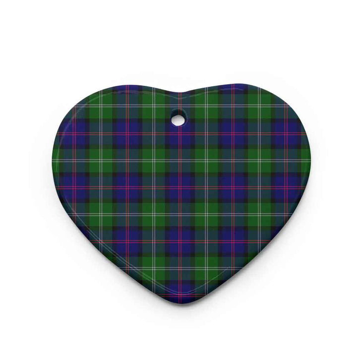 Scottish MacThomas Modern Clan Tartan Ceramic Ornament Heart Shape Tartan Plaid